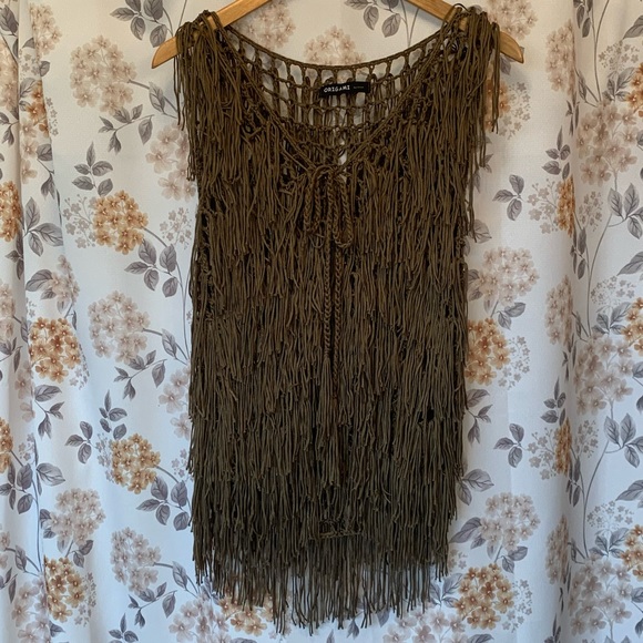 Origami by Vivien Tops - Origami by Vivien Fringe Vest